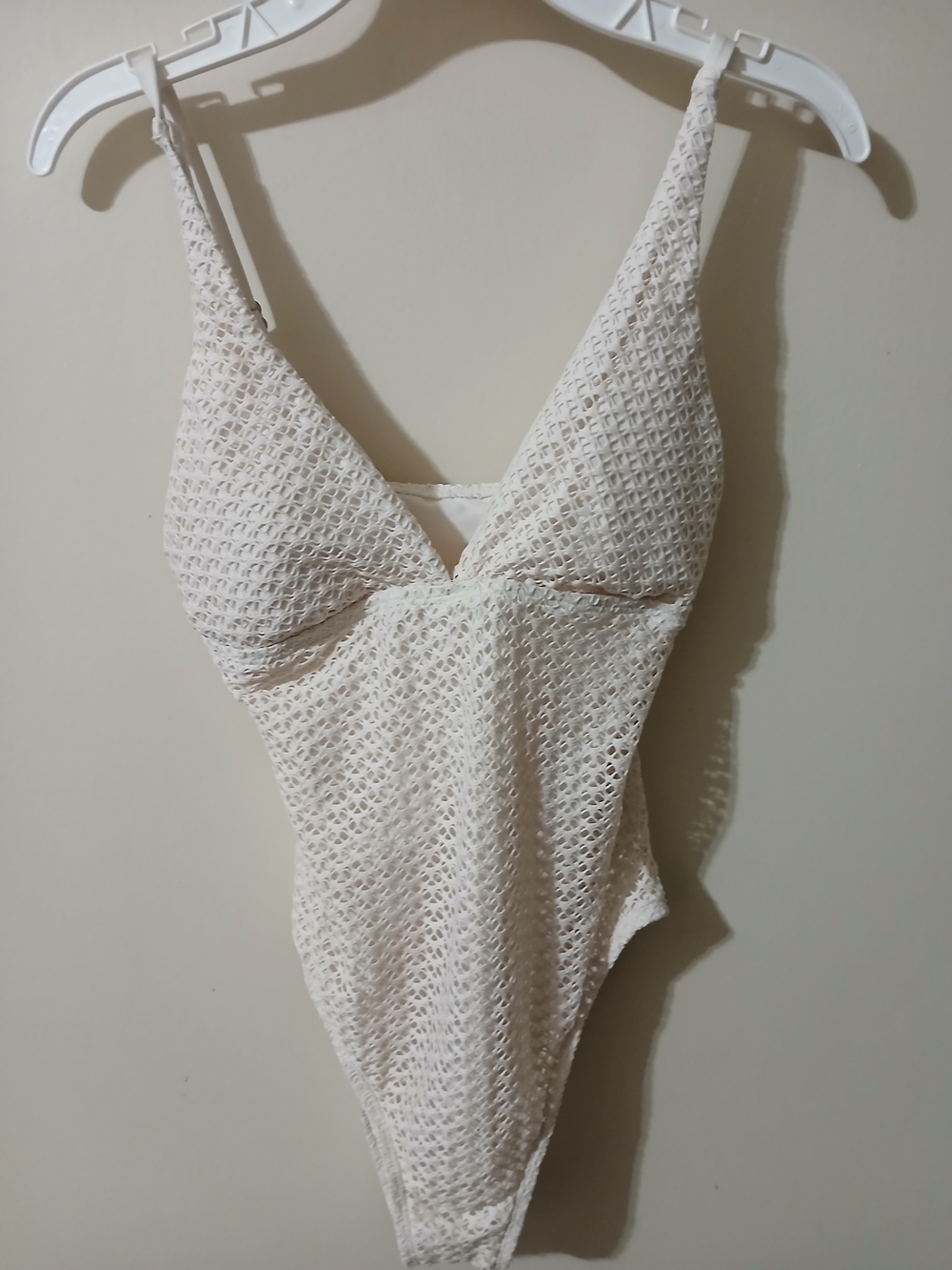 Splendid Cream Crochet One-Piece Swimsuit Woman Size XS